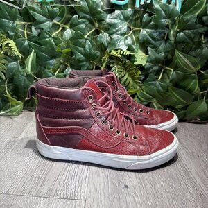 Vans MTE Sk8 HI Pebbled Red Leather Women’s 8 Shoes